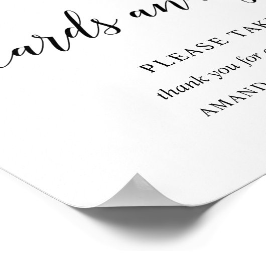 Zwarte Elegante Typografie Trouwkaart cadeau Bord  Poster (Hoek)
