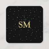 Zwarte elegantie vierkante visitekaartje (Voorkant)