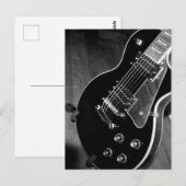 Zwarte elektrische gitaar briefkaart (Voorkant / Achterkant)