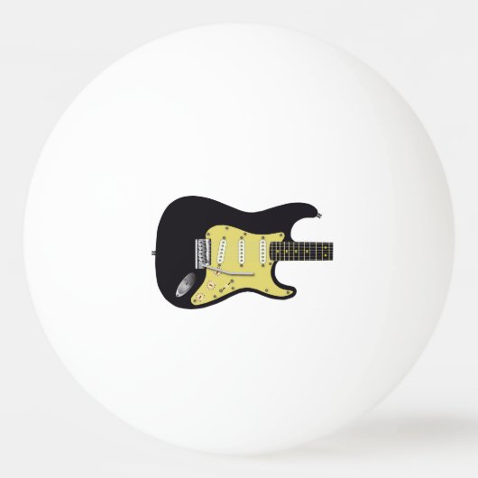 Zwarte elektrische gitaar pingpongbal (Voorkant)