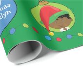 Zwarte Elf Boy Wrapping Paper Cadeaupapier (Rol Hoek)