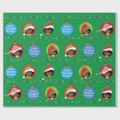 Zwarte Elf Girl Wrapping Paper Cadeaupapier (Vlak)