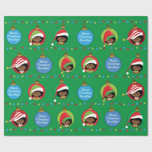 Zwarte Elf Girl Wrapping Paper Cadeaupapier (Vlak)