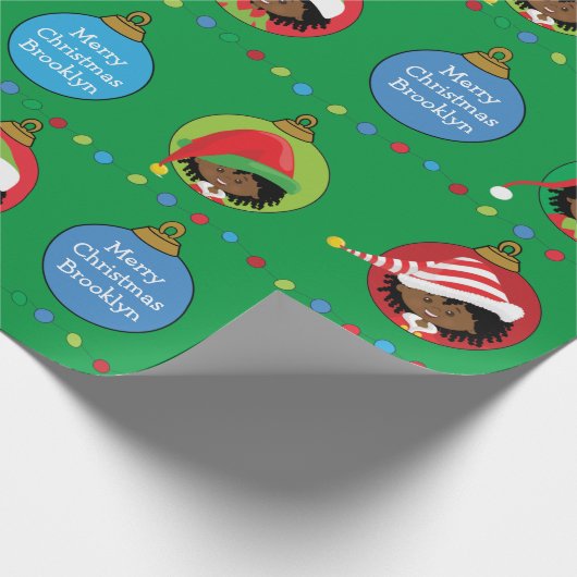 Zwarte Elf Girl Wrapping Paper Cadeaupapier (Hoek)