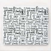 Zwarte EMILY naam op wit Muismat (Voorkant)