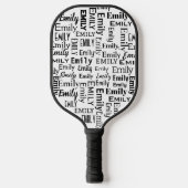 Zwarte EMILY naam op wit Pickleball Paddle (Voorkant)
