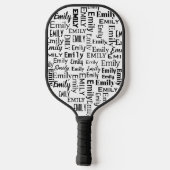 Zwarte EMILY naam op wit Pickleball Paddle (Achterkant)