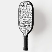 Zwarte EMILY naam op wit Pickleball Paddle (Links)