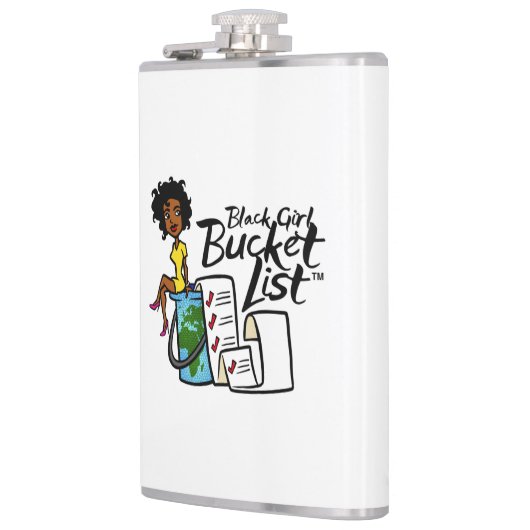 Zwarte emmer-kolf heupfles (Links)