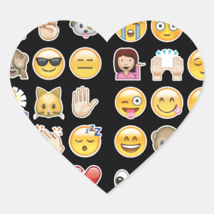 zwarte emoji hart sticker