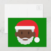 zwarte emoji van de Kerstman Feestdagenkaart (Voorkant / Achterkant)