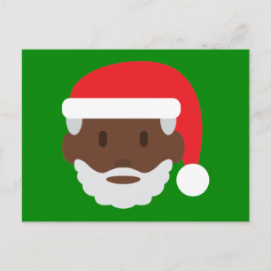 zwarte emoji van de Kerstman Feestdagenkaart