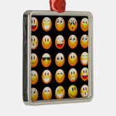 zwarte emoji's metalen ornament (Rechts)