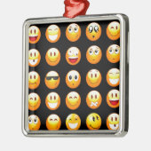 zwarte emoji's metalen ornament (Links)