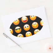 zwarte emojis ovale sticker (Envelop)
