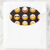 zwarte emojis ovale sticker (Tas)