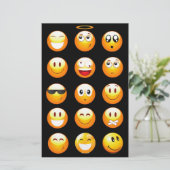 zwarte emojus briefpapier (Staand voorkant)