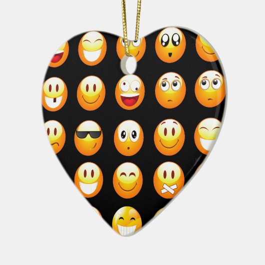 zwarte emojus keramisch ornament (Links)