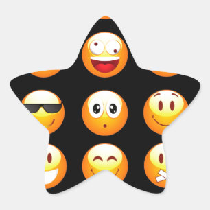zwarte emojus ster sticker