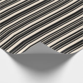 Zwarte en Antiek witte strepen Cadeaupapier (Hoek)