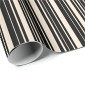 Zwarte en Antiek witte strepen Cadeaupapier (Rol Hoek)