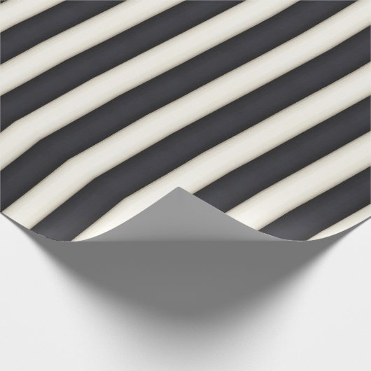 Zwarte en Antiek witte Victoriaans strepen Cadeaupapier (Hoek)