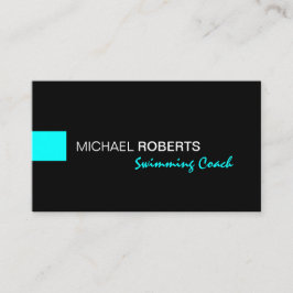 Zwarte en Aqua Swimming Instructor Coach Lifeguard Visitekaartje