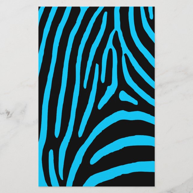 Zwarte en Aqua Zebra Stripes (Voorkant)