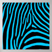 Zwarte en Aqua Zebra Stripes Poster (Voorkant)