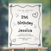 Zwarte en beige hart minimale uitnodiging acryl bord (Neutraal)