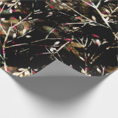 Zwarte en beige Neutrale Boho-kerstbijkantoren Cadeaupapier (Hoek)