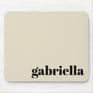 Zwarte en beige oude Typografie Persoonlijke naam Muismat