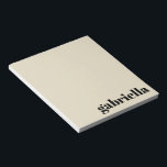 Zwarte en beige oude Typografie Persoonlijke naam Notitieblok<br><div class="desc">Bold Modern Typografie Persoonlijke naam Notitieblok in zwart en beige</div>