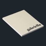 Zwarte en beige oude Typografie Persoonlijke naam Notitieblok<br><div class="desc">Bold Modern Typografie Persoonlijke naam Notitieblok in zwart en beige</div>