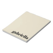 Zwarte en beige oude Typografie Persoonlijke naam Notitieblok (Linkerzijde)
