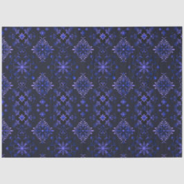 Zwarte en Blauwe Bloemen Sneeuwvlok Kerstmis Tissuepapier