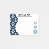 Zwarte En Blauwe Bloemgrens Post-it® Notes (Voorkant)