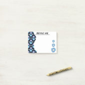 Zwarte En Blauwe Bloemgrens Post-it® Notes (Op bureau)