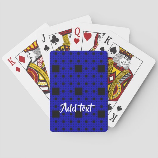 Zwarte en blauwe blokken pokerkaarten (Achterkant)
