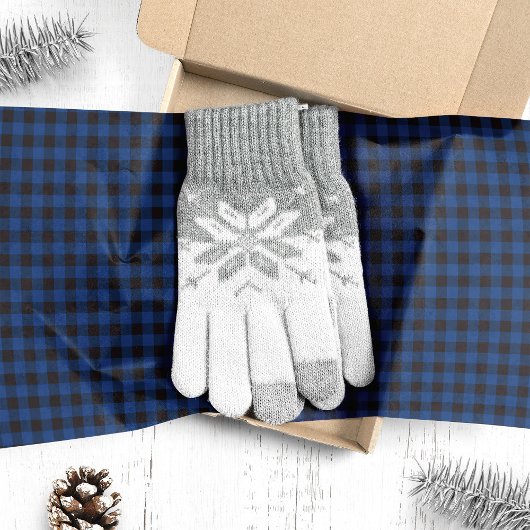 Zwarte en blauwe buffel speelden Kerstmis Tissuepapier