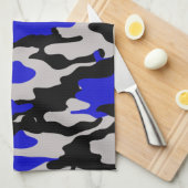 Zwarte en blauwe Camo Theedoek (Quarter Fold)