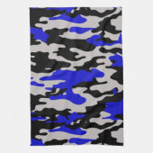 Zwarte en blauwe Camo Theedoek (Verticaal)
