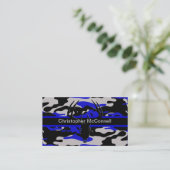 Zwarte en blauwe Camo Visitekaartje (Staand voorkant)