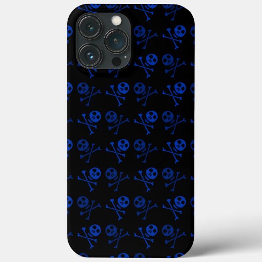 Zwarte en blauwe Cartoon Case-Mate iPhone Case (Achterkant)