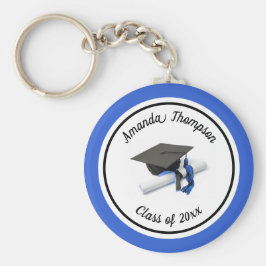 Zwarte en Blauwe Dekkast en Tassel Sleutelhanger