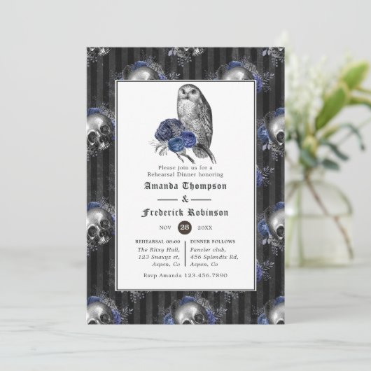 Zwarte en blauwe gegotische haring, diner kaart (Staand voorkant)