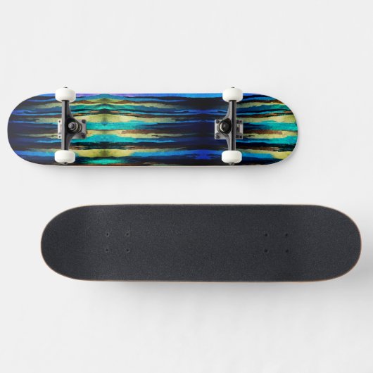 Zwarte en blauwe gemolten striptekenbord persoonlijk skateboard (Horizontaal)