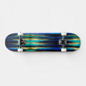 Zwarte en blauwe gemolten striptekenbord persoonlijk skateboard (Horizontaal)