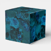 Zwarte en Blauwe Gothic Floral Skull Bedankdoosjes (Achterkant)