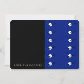 Zwarte en blauwe kerstkaart kaart (Achterkant)